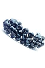 Faceted black crystal cuff