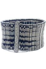 Gun metal cuff with crystal bar
