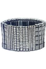 Gun-metal cuff with shard crystal
