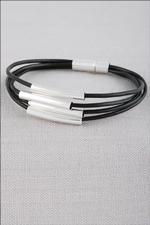 Silver and Leather Bracelet