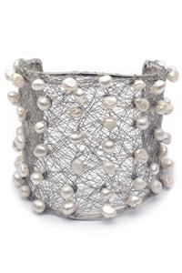 Spiderweb pearl cuff