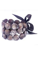 Triple-strand grey/brown mother-of-pearl bracelet