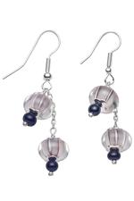 Black murano glass bead earrings