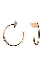 Dainty 18ct Rose Gold Heart Pull Through Earrings