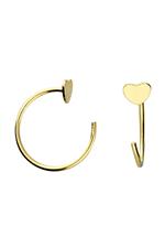 Dainty 18ct Yellow Gold Heart Pull Through Earrings