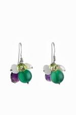 Gemstone Cluster Earrings