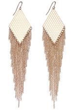 Gold diamond tassle earrings