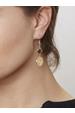 Gold Plated Filigree Grey Crystal Earrings