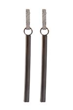 Gun-Metal Bar Earrings