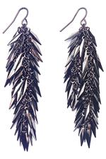 Gun-metal shaving earrings