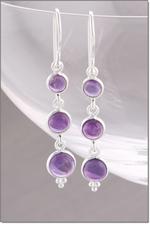 Silver Amethyst Drop Earrings