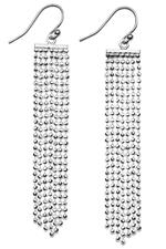Silver bead chandelier drop earrings