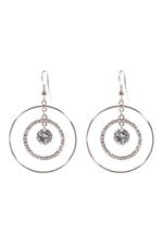 Silver Crystal Hoop Earrings