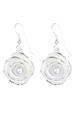 Silver Pearl Flower Earrings