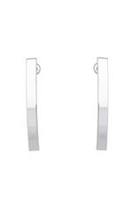 Silver Plated Curve Bar Earrings
