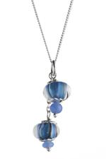 Blue Stripe Bead Necklace