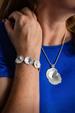 Silver Pitted Shell Necklace and Bracelet Set