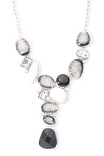 Black and White Silver Necklace