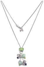 Black /green murano glass bead necklace