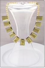 Green Crystal and Glass Rectangle Necklace - seen in YOU Magazine