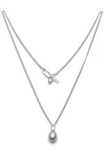 Grey pearl-drop necklace