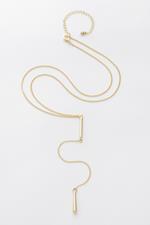 Long Gold Chain Bar Necklace