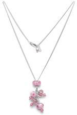 Pink murano glass bead necklace