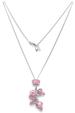 Pink murano glass bead necklace