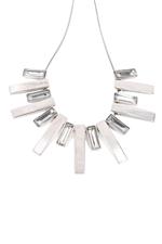 Silver and Crystal Bar Necklace