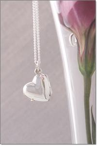 Silver Heart Locket Necklace