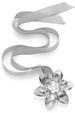 Smoky crystal flower ribbon necklace