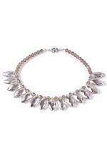 Smoky Crystal Petal Necklace