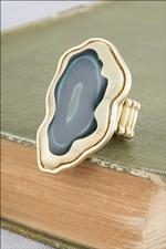 Gold Agate Eclipse Ring