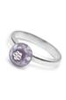 Purple marbled glass silver rosette ring