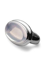 Rose Quartz Oval Silver Mount Ring