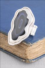 Silver Agate Eclipse Ring