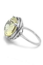 Silver Lemon Topaz Cocktail Ring