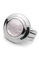 Silver Rose Quartz Sphere Ring