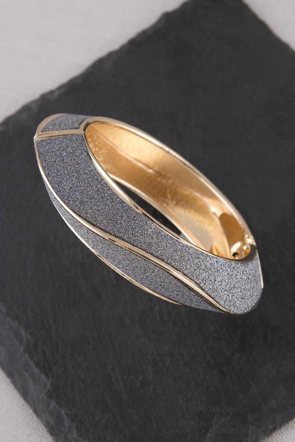 Bracelets > Gold Graphite Bangle at Baronessa
