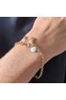 Gold Links Pearl Shell Bracelet