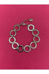 Hammered Silver Rings Bracelet