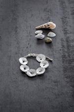 Silver Pitted Shell Bracelet