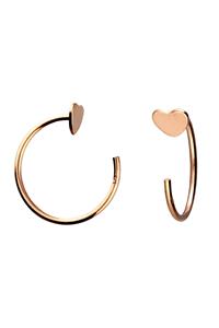 Dainty 18ct Rose Gold Heart Pull Through Earrings