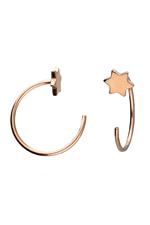 Dainty 18ct Rose Gold Star Pull Through Earrings