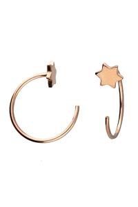 Dainty 18ct Rose Gold Star Pull Through Earrings