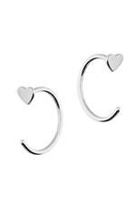 Dainty Sterling Silver Heart Pull Through Earrings