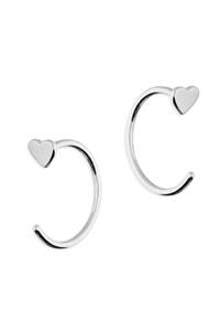 Dainty Sterling Silver Heart Pull Through Earrings