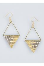 Gold and Grey Bead Statement Earrings