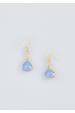 Gold Blue Chalcedony Teardrop Earrings