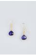 Gold Blue Sapphire Teardrop Earrings